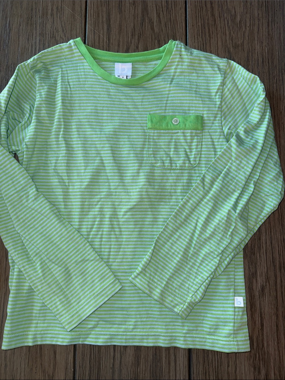 bella bliss Lime Stripe Long-Sleeve Pocket Tee